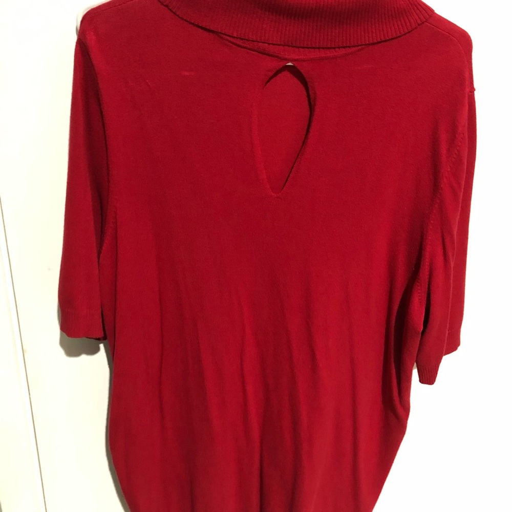 Red turtle neck